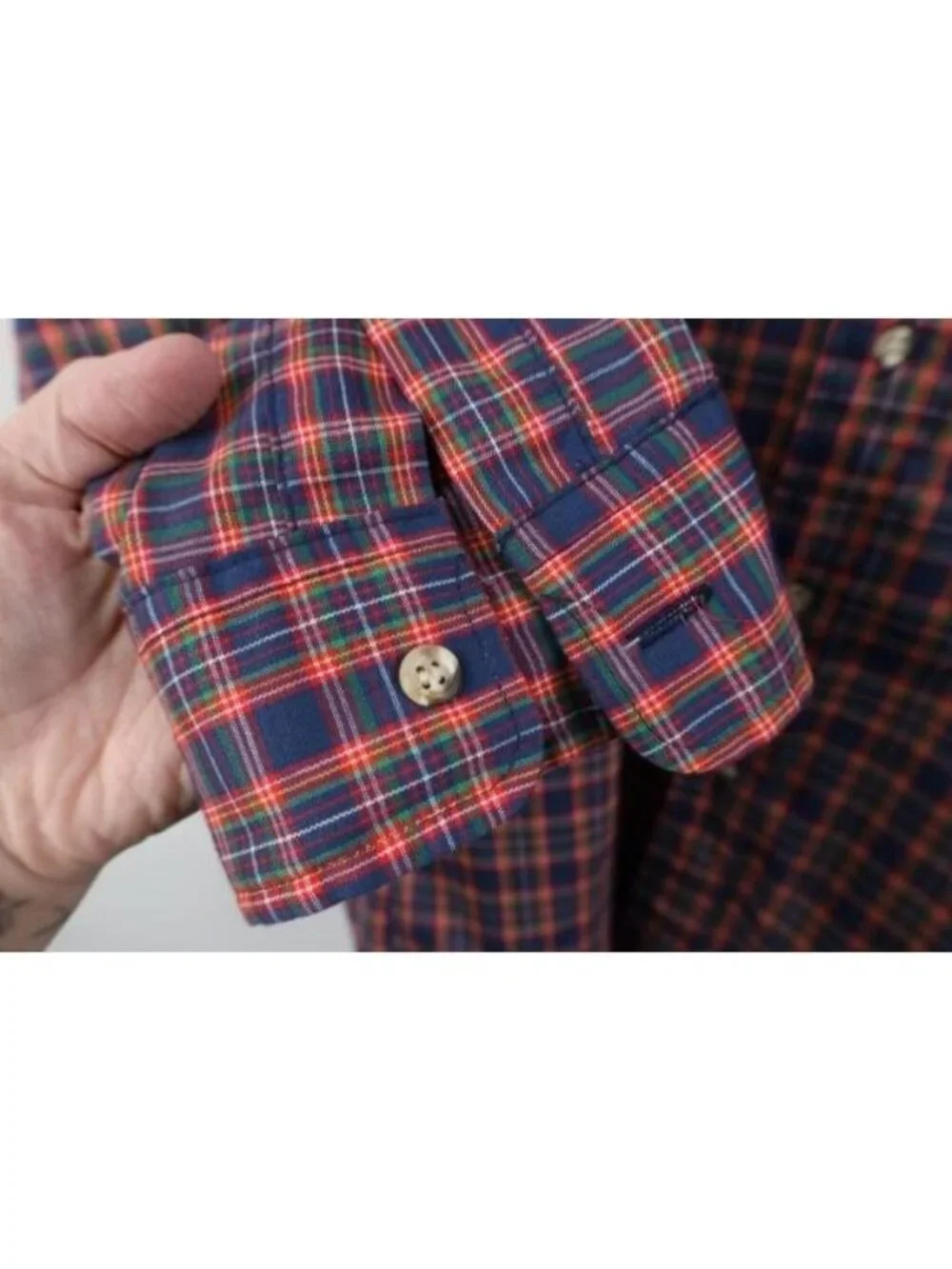 Vintage 70s 80s Levis Mens Size Large Rainbow Plaid Collared Button Shirt USA